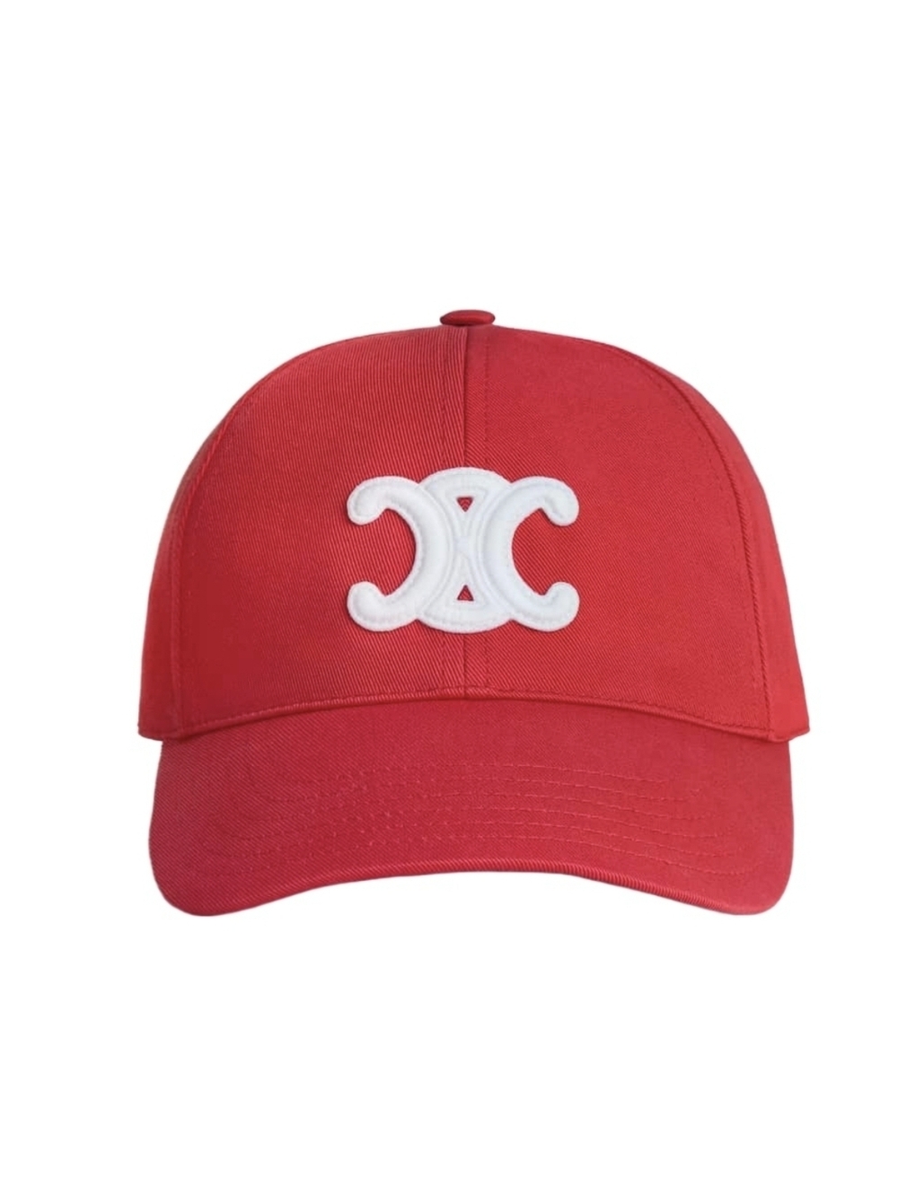 Celine Red Baseball Cap with White Logo - Picture 4 of 5